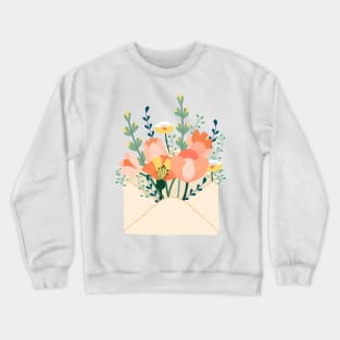 a bouquet of flowers in a Greeting card Crewneck Sweatshirt